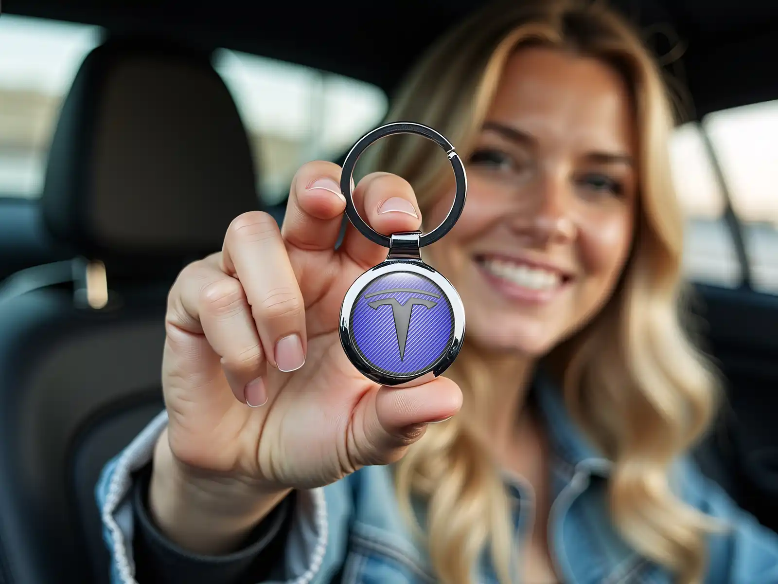 Tesla Llaveros Personalizados Logo Premium Metal